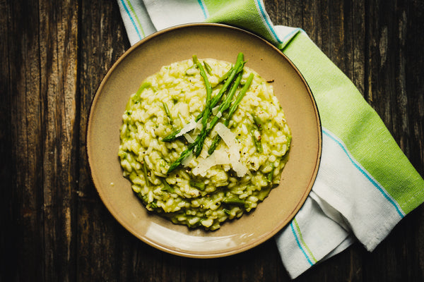 Risotto d'asperges au paprika vert