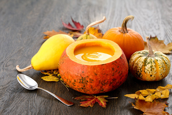 Velouté de potimarron au poivre long rouge